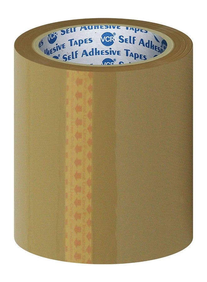VCR Self Adhesive Brown Cello Tape - 100 Meters in Length - 96mm / 4" Width - 1 Roll Per Pack - BOPP Industrial Packaging Tape for E-Commerce Box Packing, Office and Home use - Image 1